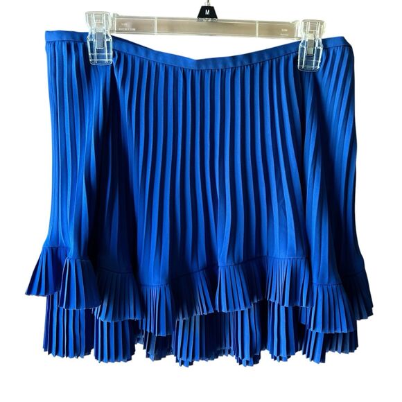 NWT Banana Republic Women's Royal Blue Layered Pleated Short Skirt Lined Size 8 - Picture 1 of 7
